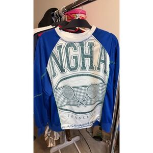 Free People Tennis Club Graphic Sweatshirt Long‎ Sleeve Sporty Athletic Women